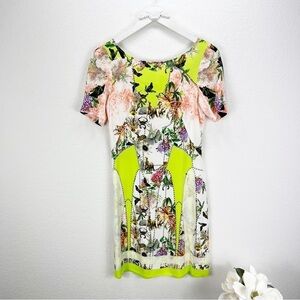 Sonia Fortuna Yellow Pattern Dress Italy Size